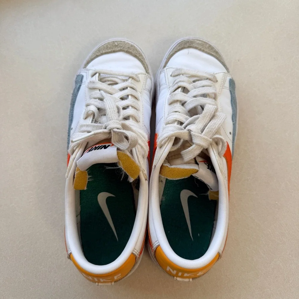 Nike Women's‎ Blazer Low '77 White/Orange/Gold/Blue DC4769-105 Size 8